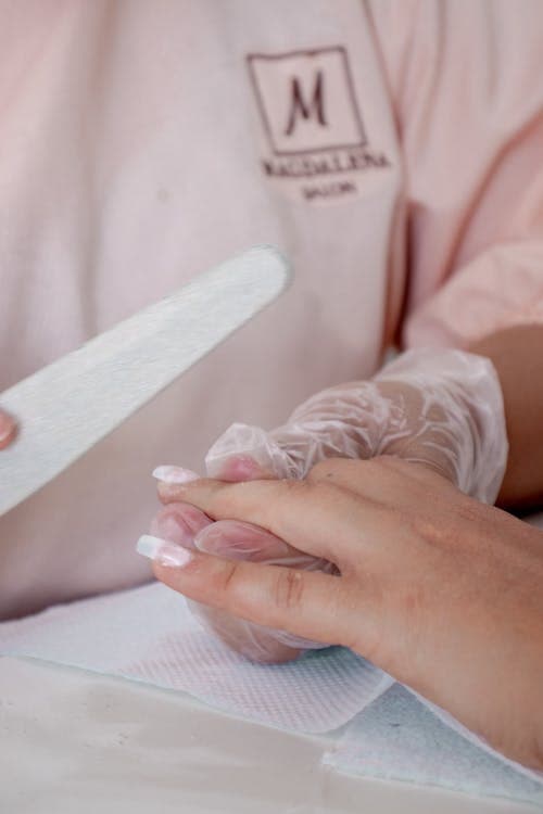 Person getting a manicure