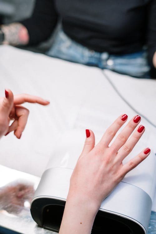 Professional gel manicure session